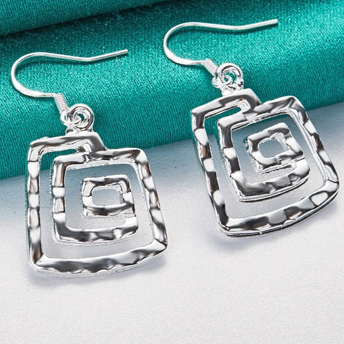 Square Thread Drop Earrings