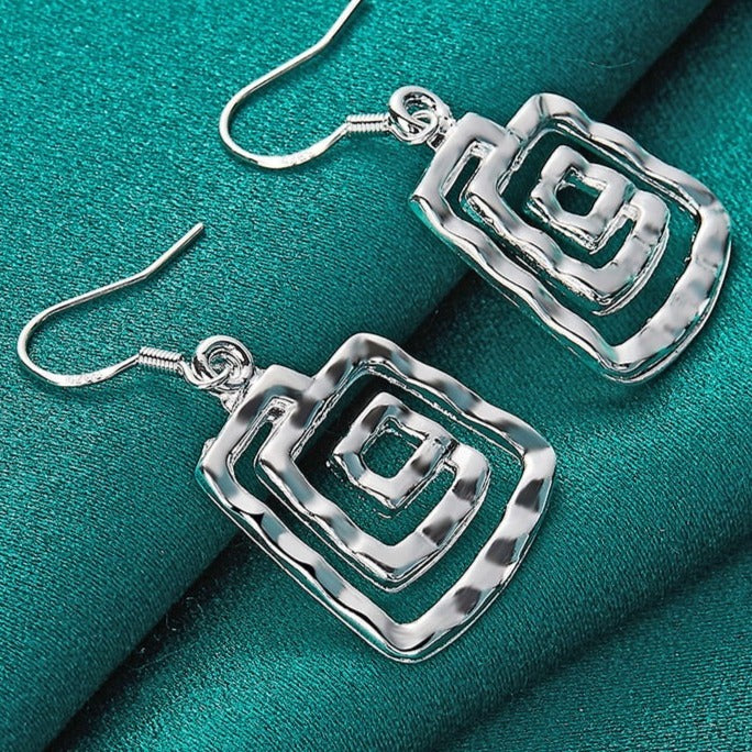 Square Thread Drop Earrings