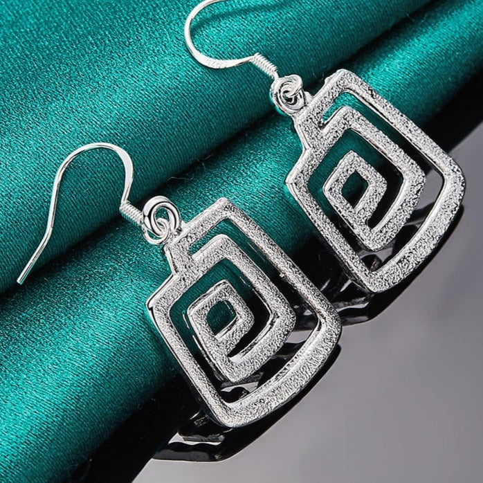 Square Thread Drop Earrings