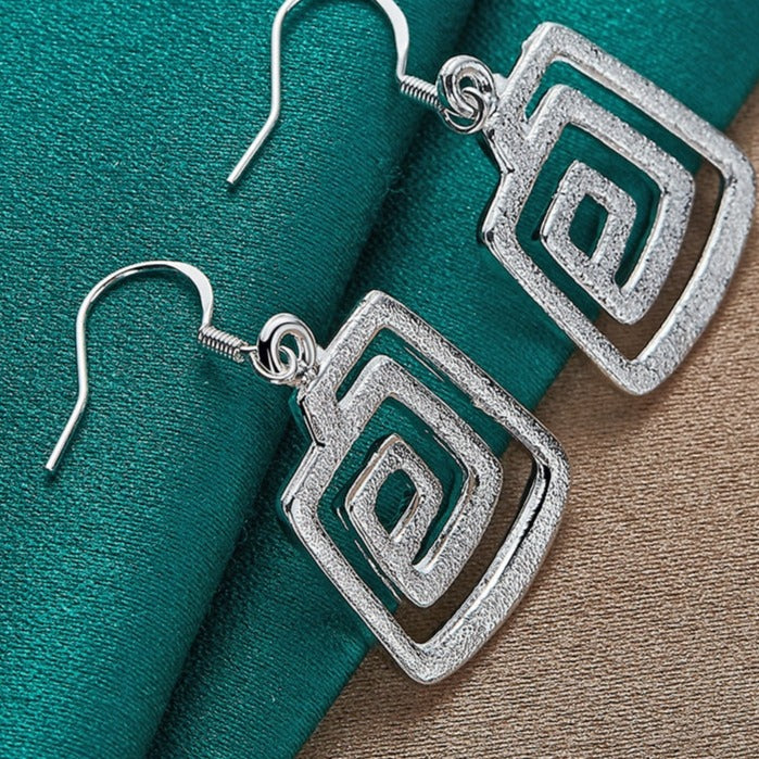 Square Thread Drop Earrings