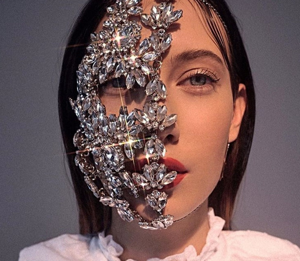 Half Face Rhinestone Mask