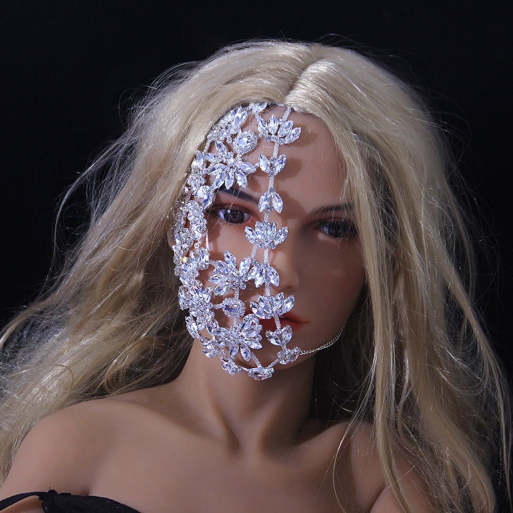 Half Face Rhinestone Mask