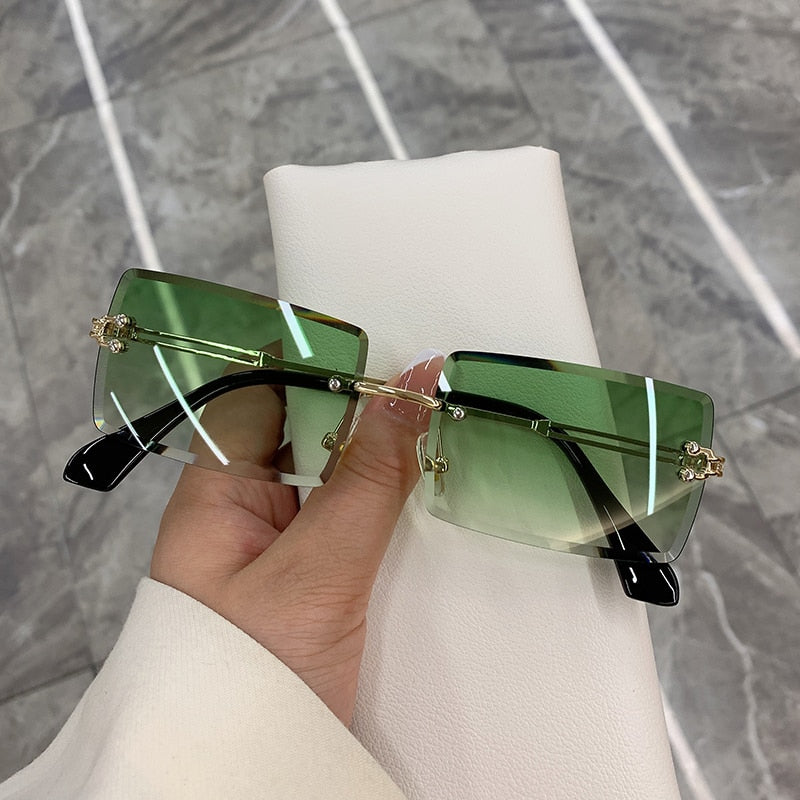 Rimless Frameless Gradient Rectangle Shades