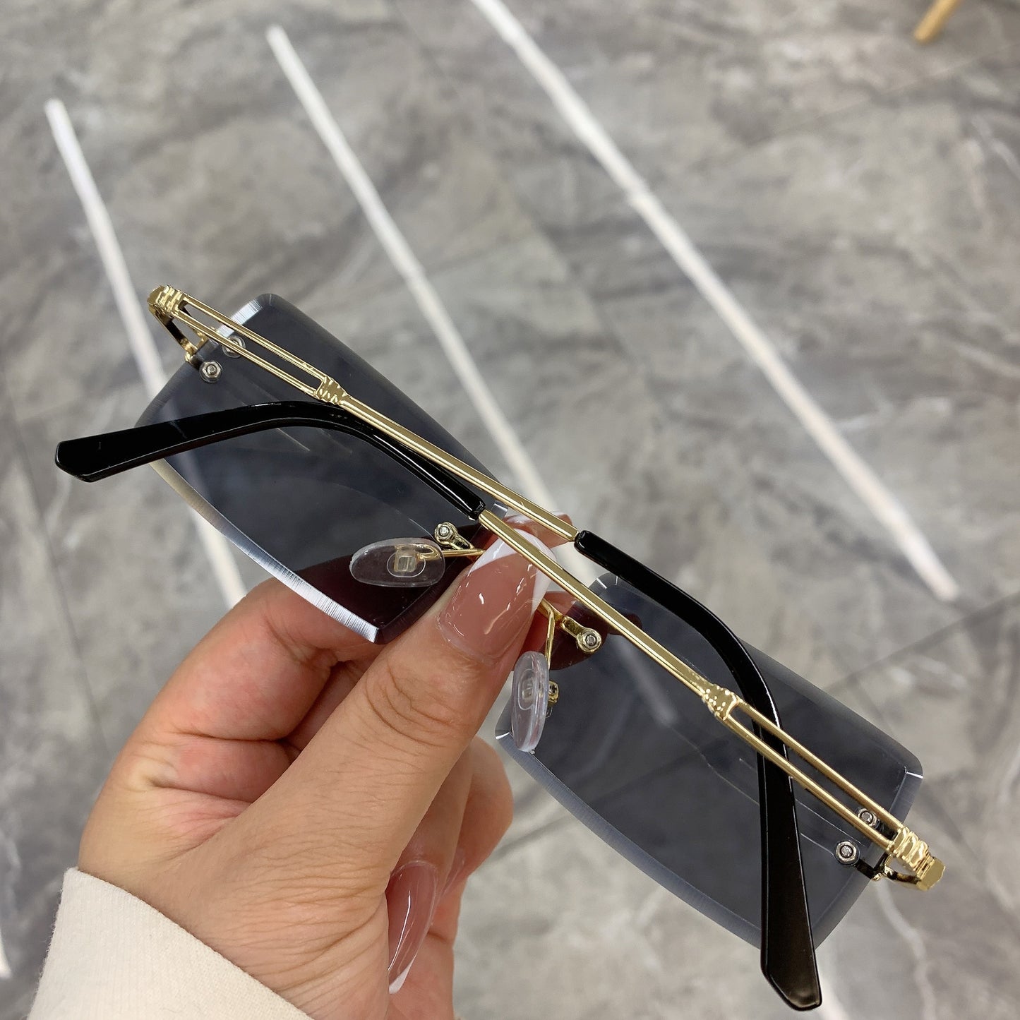 Rimless Frameless Gradient Rectangle Shades