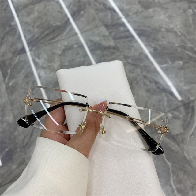 Rimless Frameless Gradient Rectangle Shades