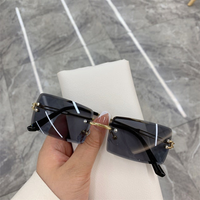 Rimless Frameless Gradient Rectangle Shades