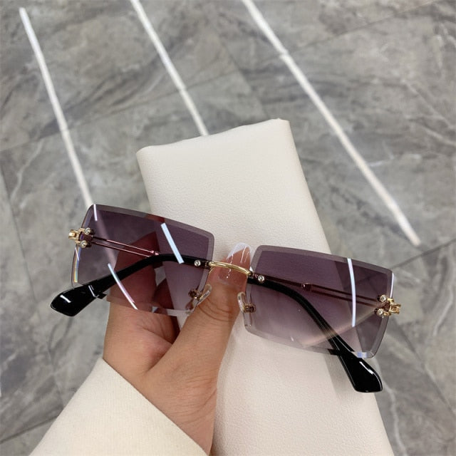 Rimless Frameless Gradient Rectangle Shades