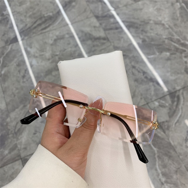 Rimless Frameless Gradient Rectangle Shades