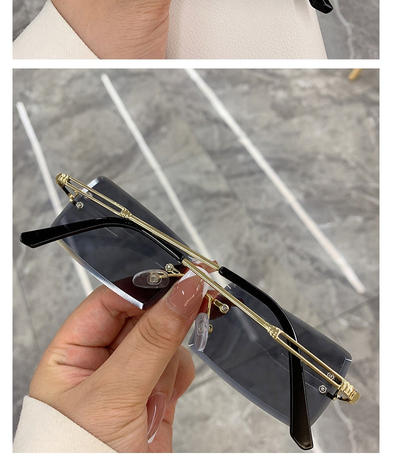 Rimless Frameless Gradient Rectangle Shades