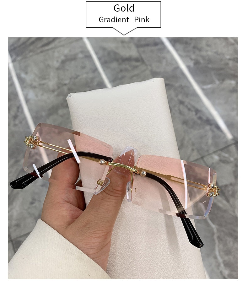 Rimless Frameless Gradient Rectangle Shades