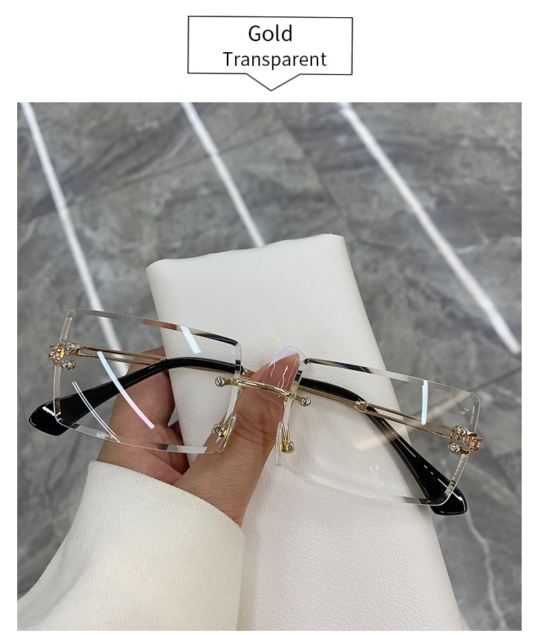 Rimless Frameless Gradient Rectangle Shades